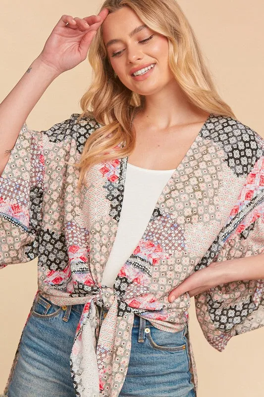 *Online Exclusive* Bohemian Ethnic Rayon Challis Cover Up Kimono