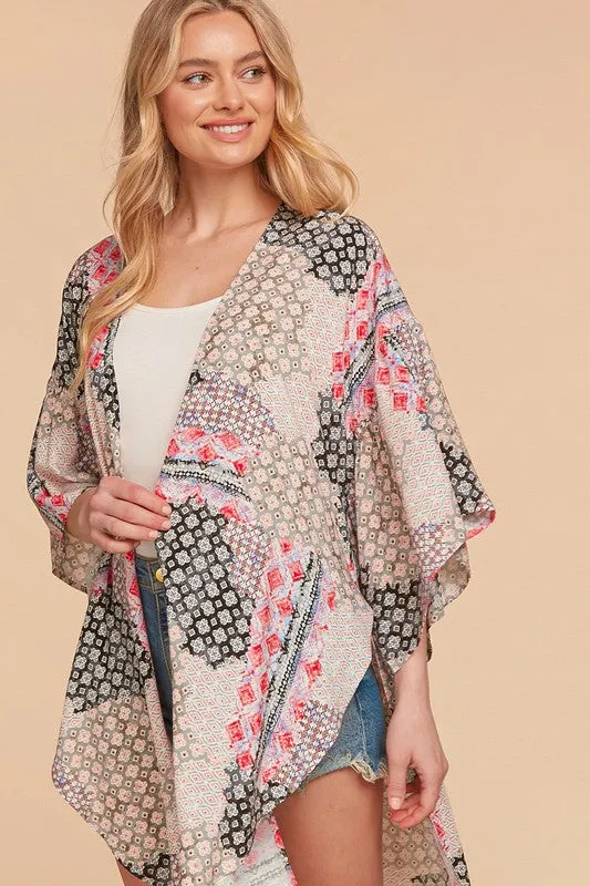 *Online Exclusive* Bohemian Ethnic Rayon Challis Cover Up Kimono