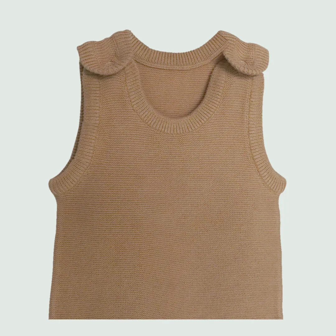 Organic  Cotton Baby Romper- Light Brown Colour