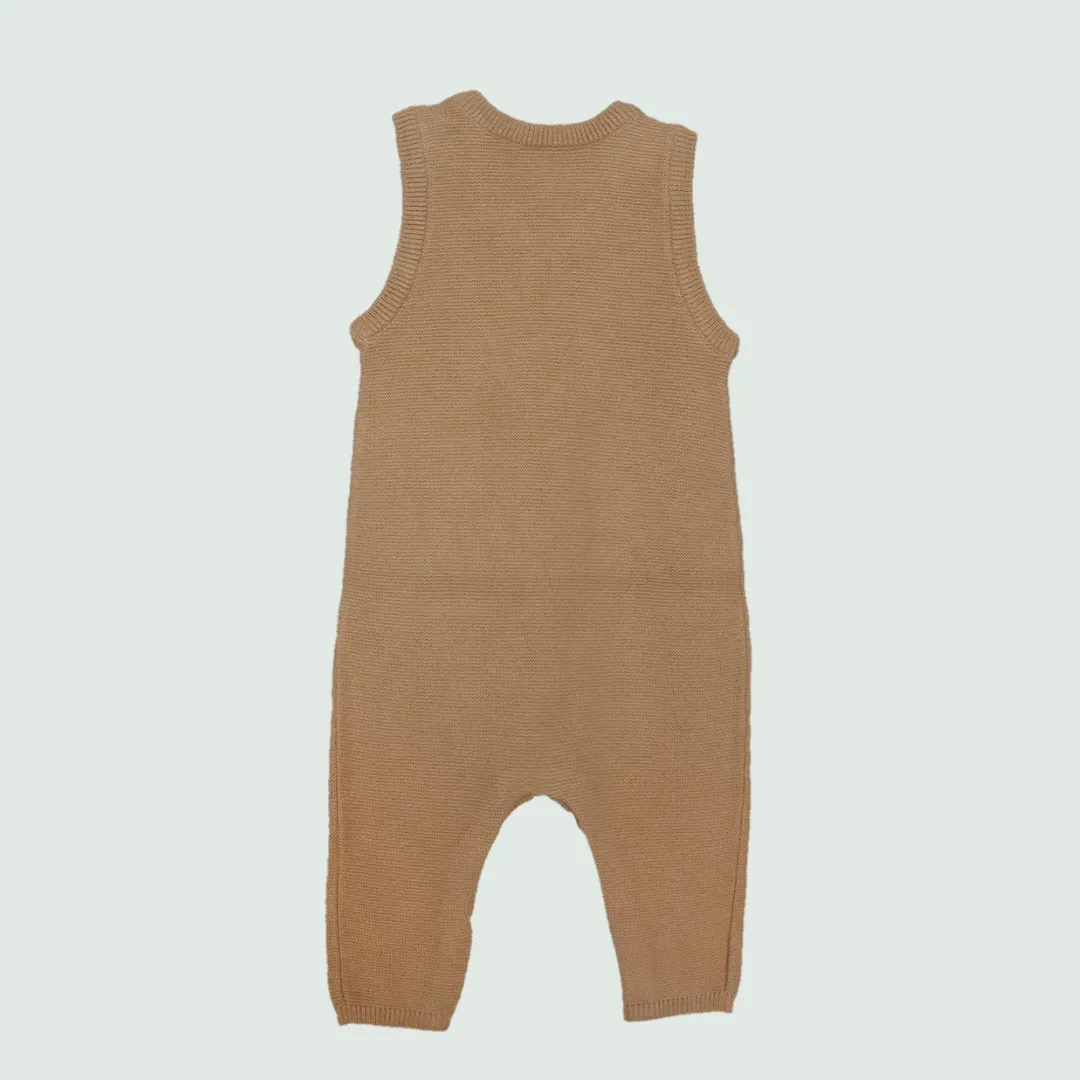 Organic  Cotton Baby Romper- Light Brown Colour