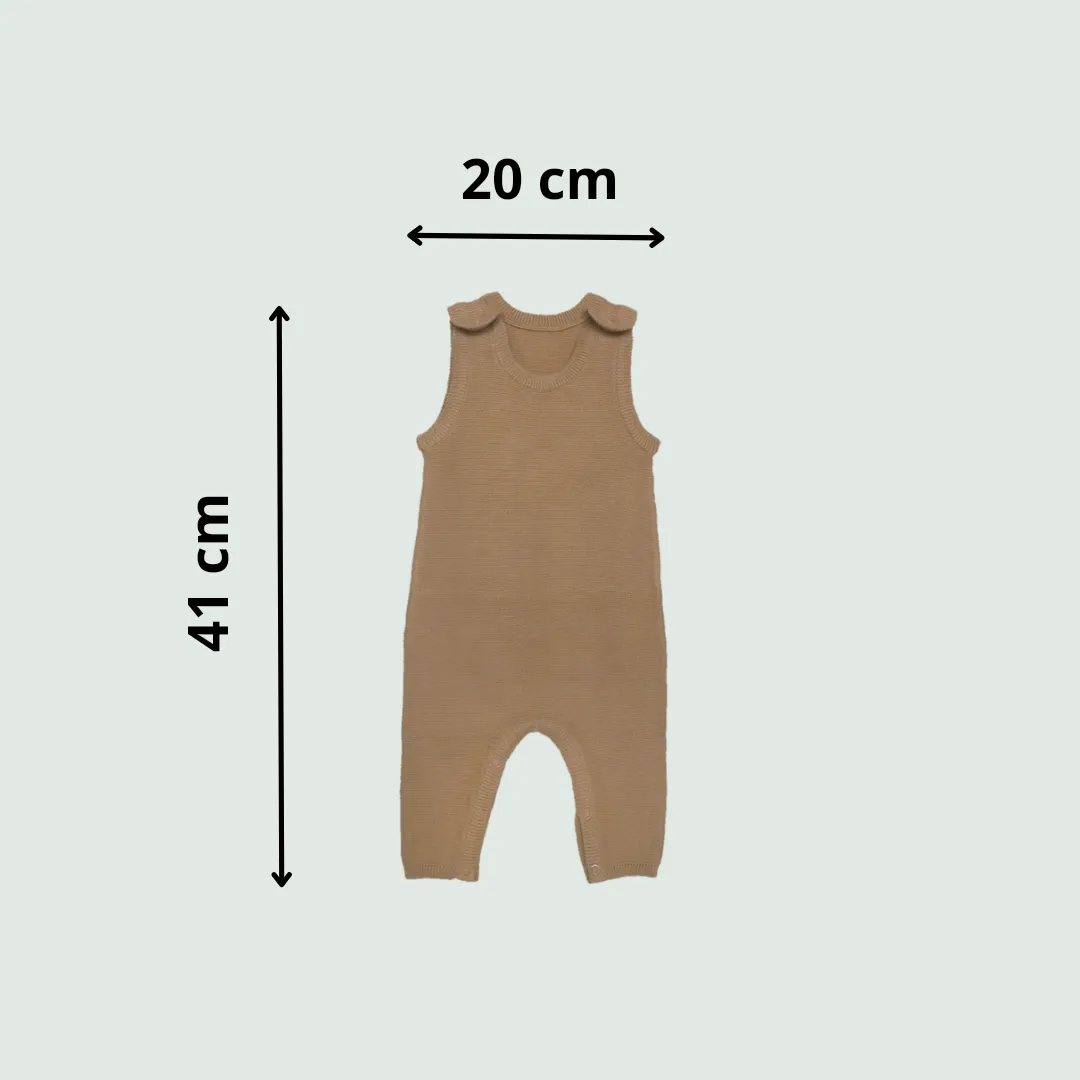 Organic  Cotton Baby Romper- Light Brown Colour