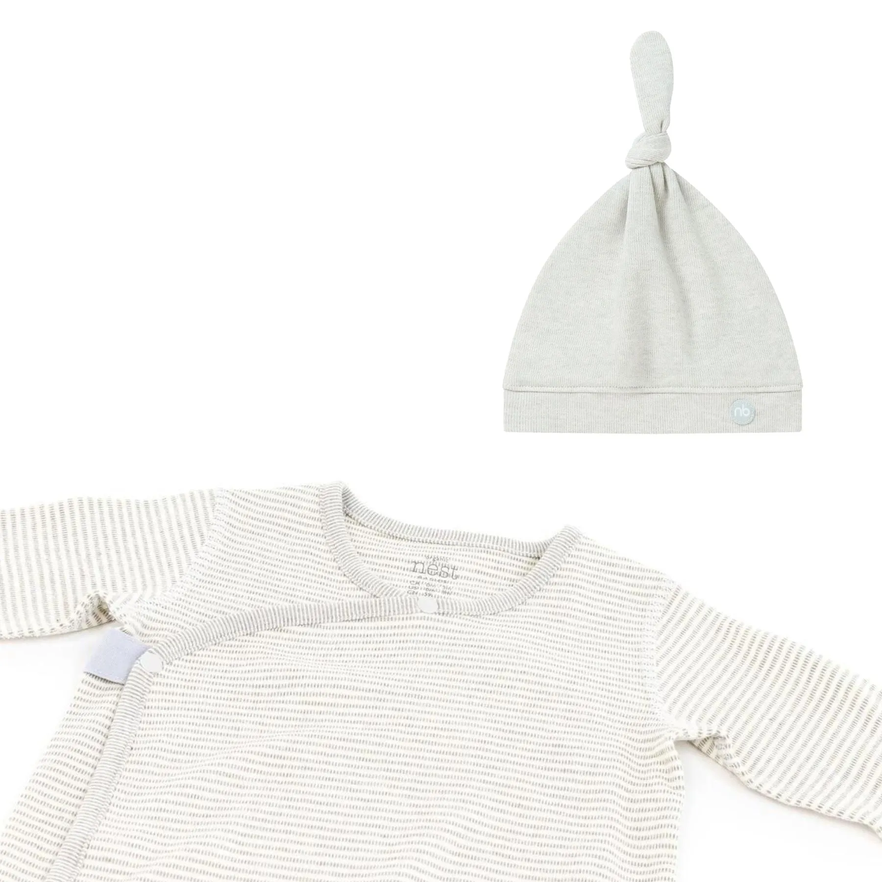 Organic Cotton Ribbed Kimono   Knotted Hat Gift Set