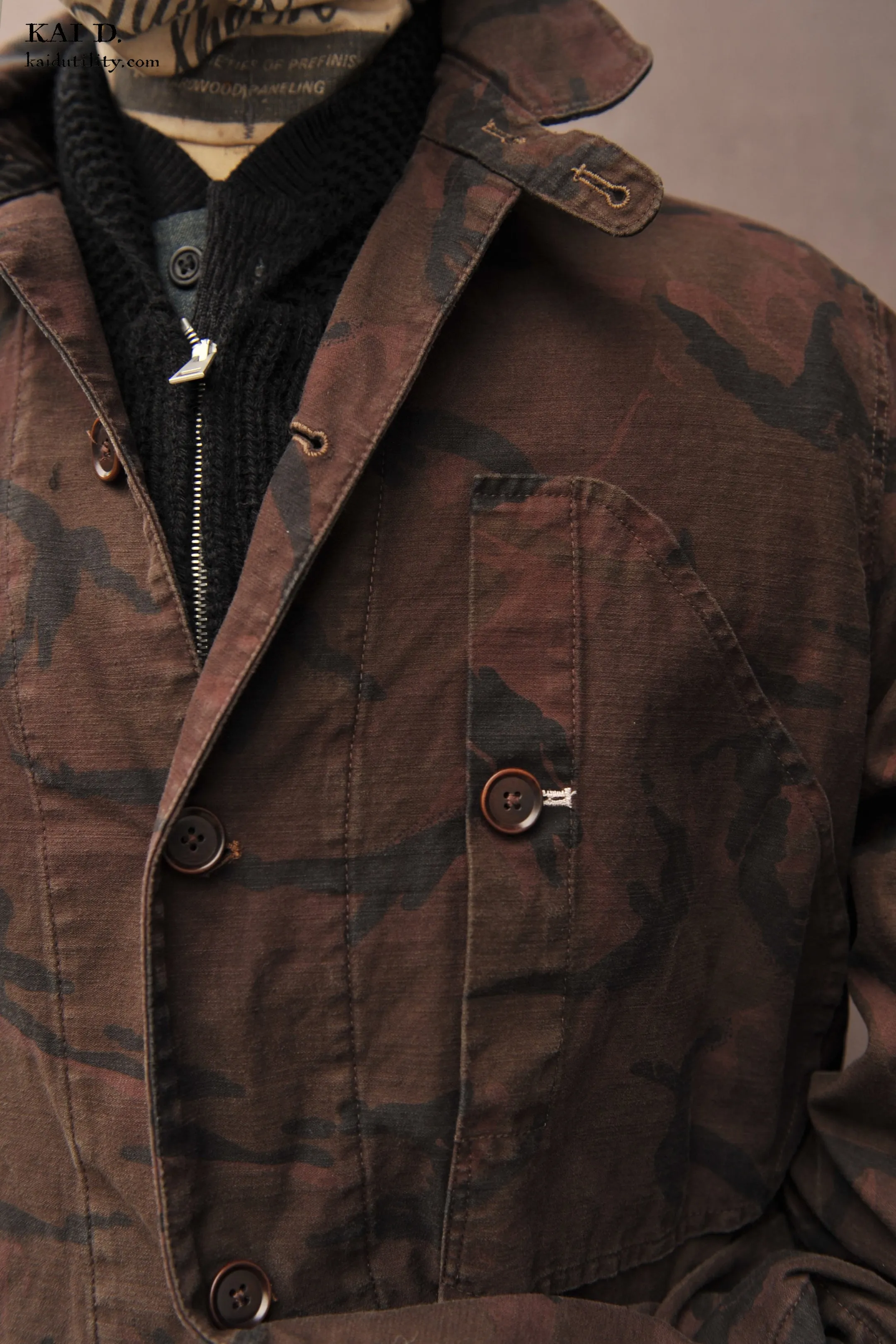 Overdyed Camouflage Cotton Shell Jacket - M