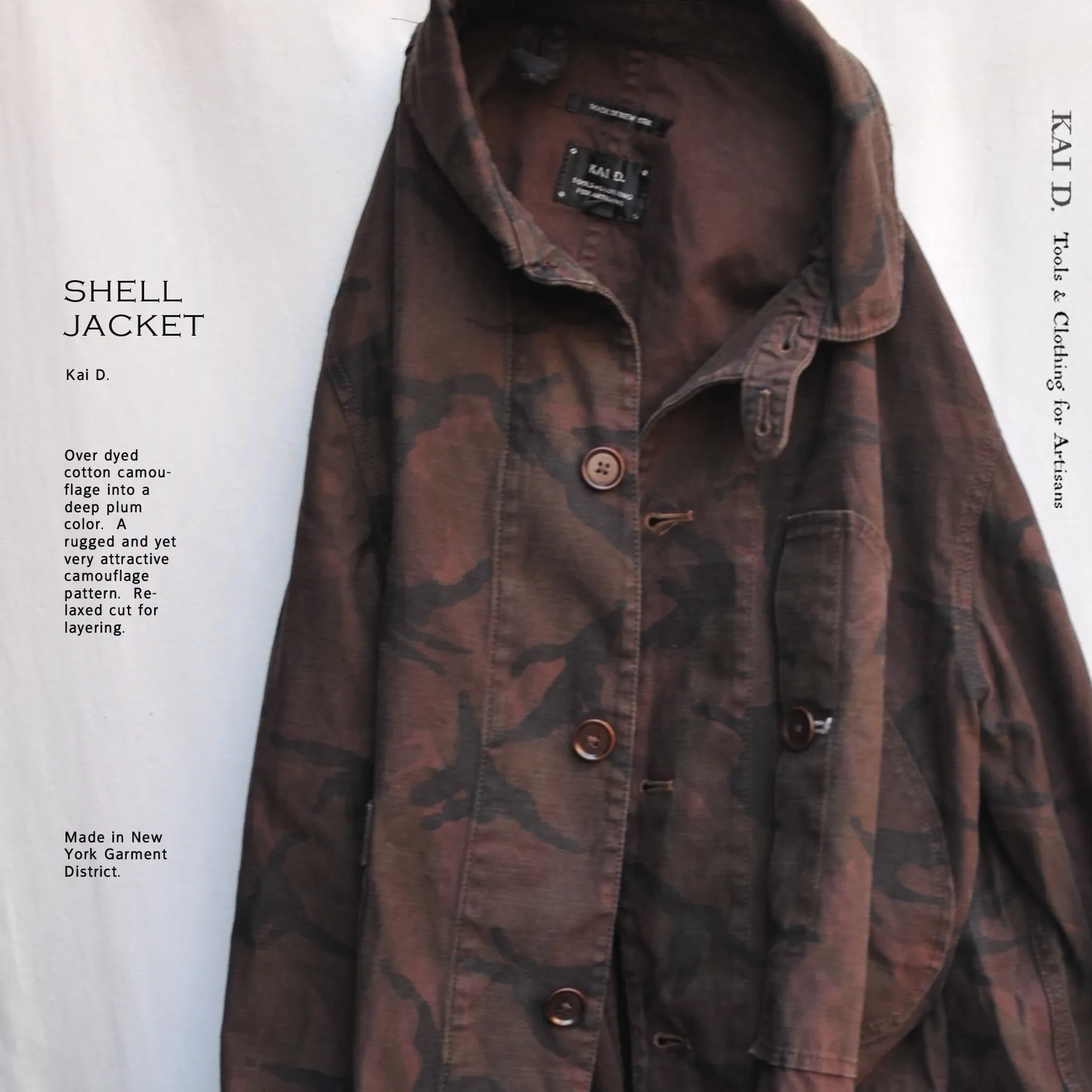 Overdyed Camouflage Cotton Shell Jacket - M