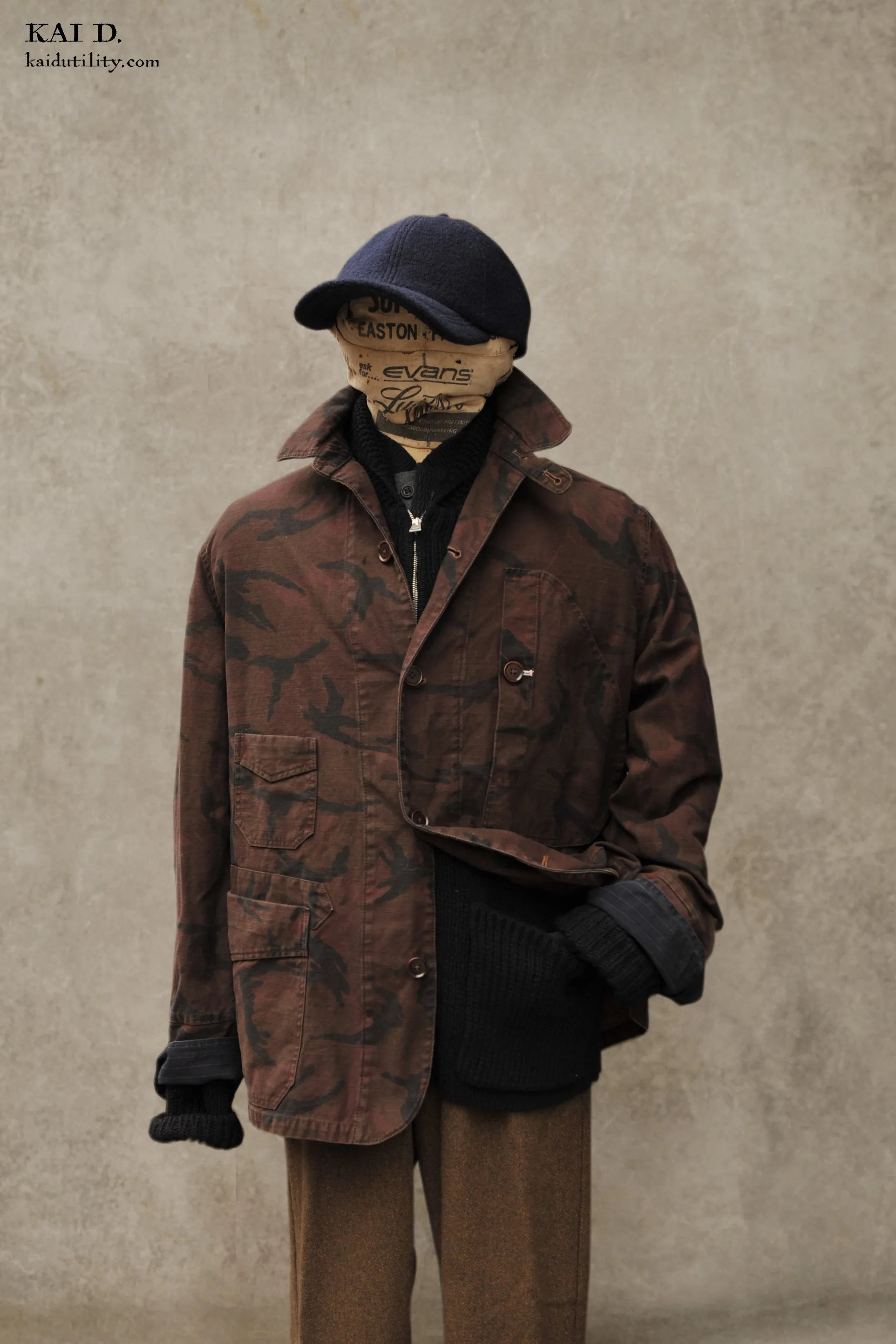 Overdyed Camouflage Cotton Shell Jacket - M