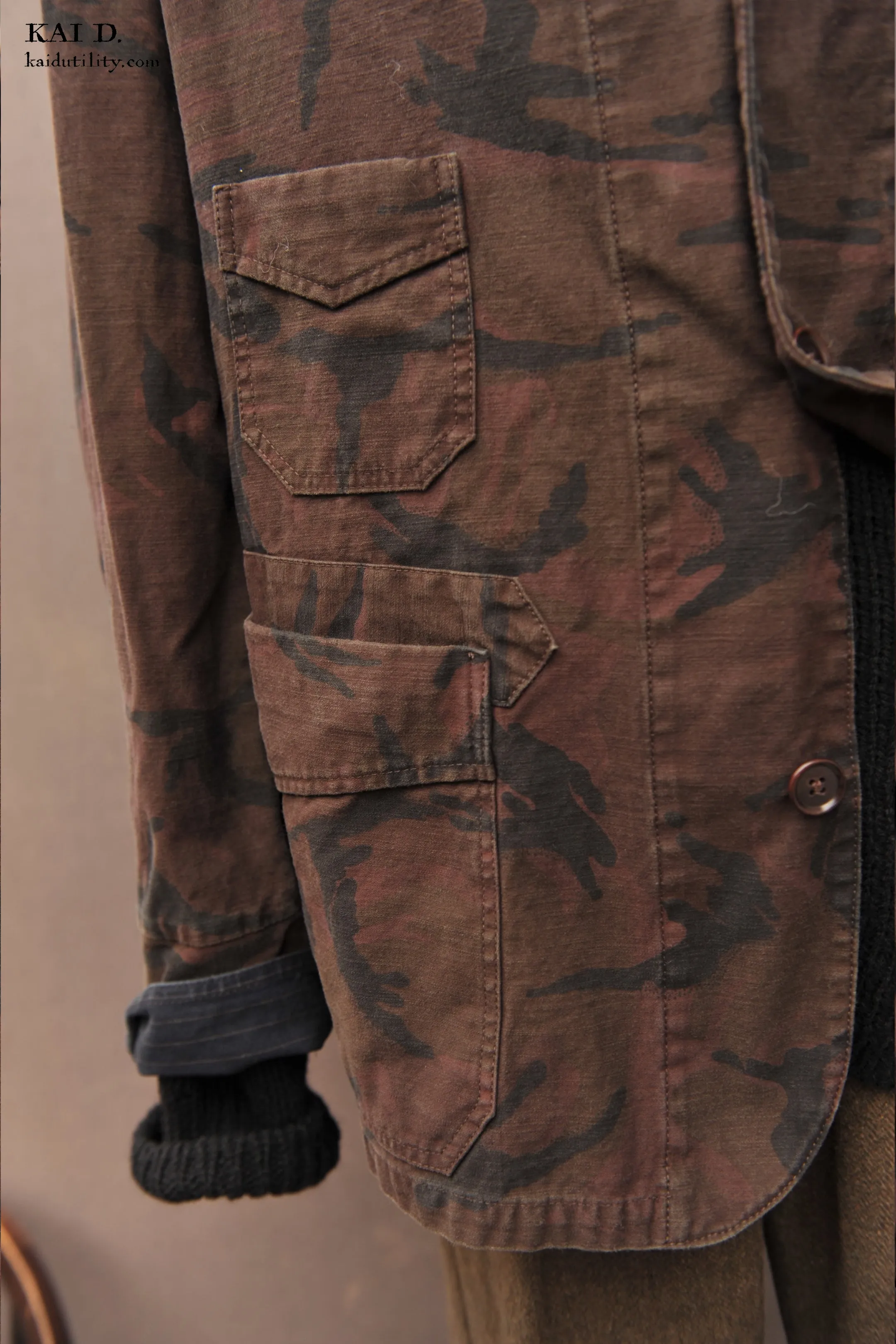 Overdyed Camouflage Cotton Shell Jacket - M