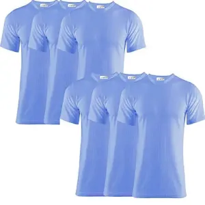 Pack of 6 Men's Extreme Hot 0.45 TOG Thermal Underwear Short Sleeve Vest Free Post Size S-XXL (Blue, Small)