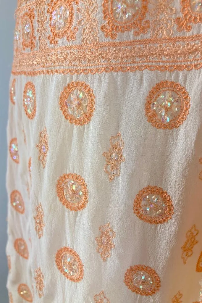 Peach Silk Sari Robe