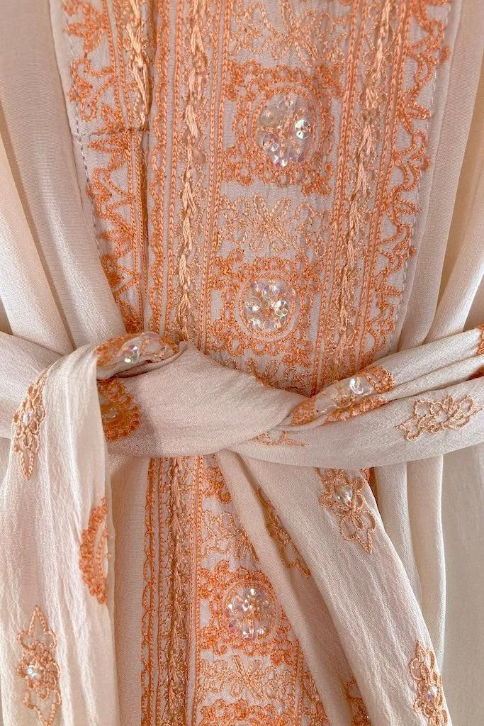 Peach Silk Sari Robe