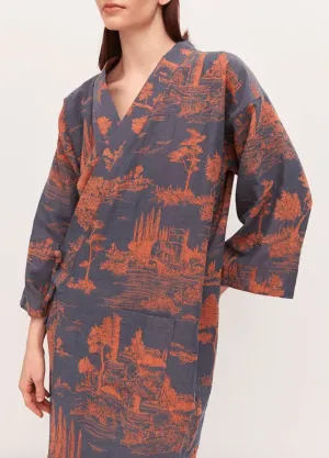 Peignoir kimono bleu femme | Kaido