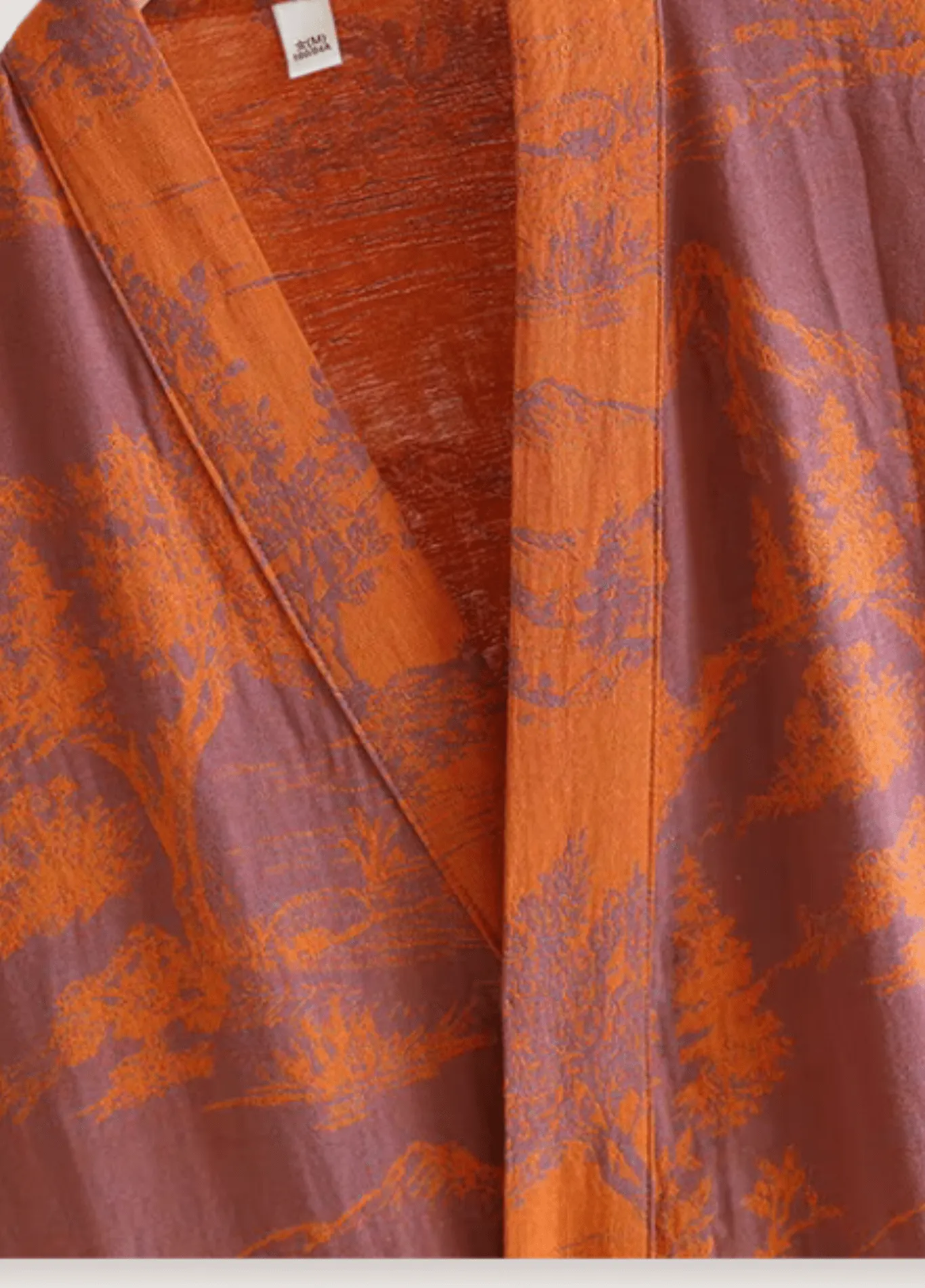 Peignoir kimono orange femme | Ukiyo