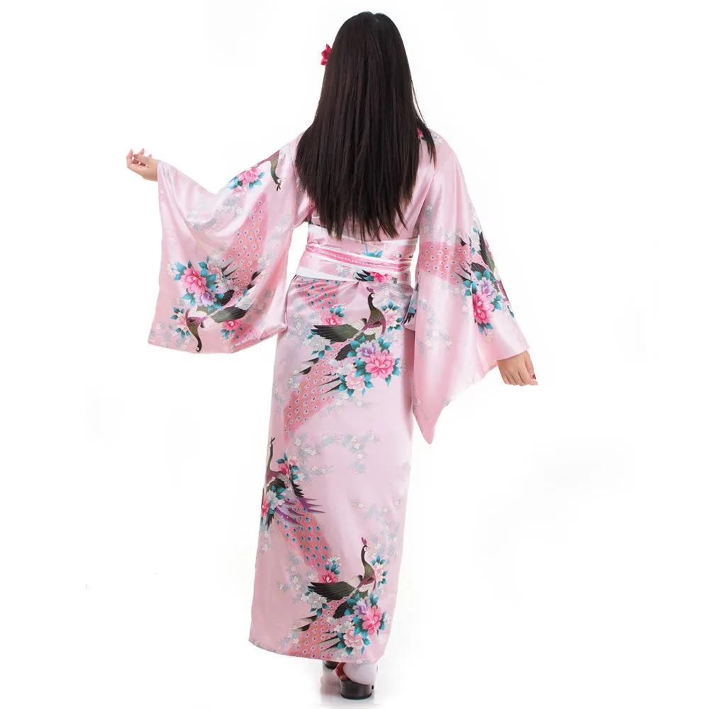 Pink Geisha Yukata Kimono Traditional Dress Sakura