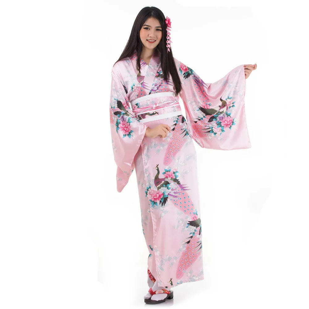 Pink Geisha Yukata Kimono Traditional Dress Sakura