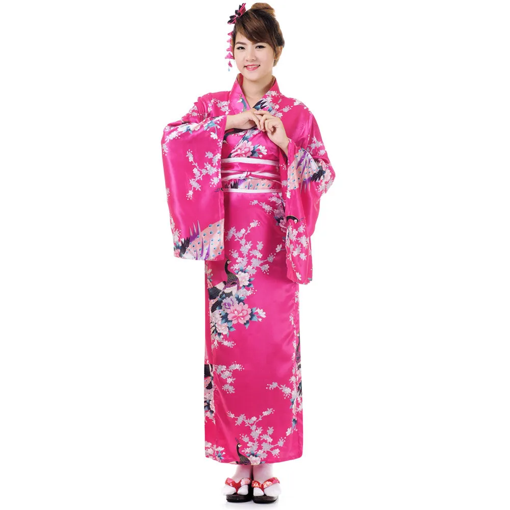 Pink Geisha Yukata Kimono Traditional Dress Sakura