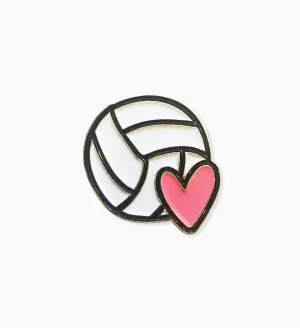 Pink Heart Volleyball Enamel Pin