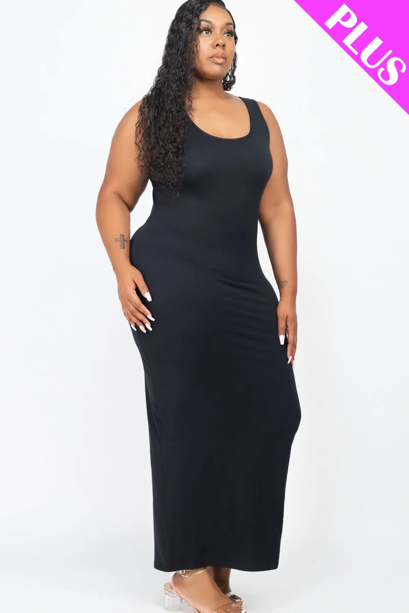 Plus Size Solid Basic Maxi Dress (CAPELLA)