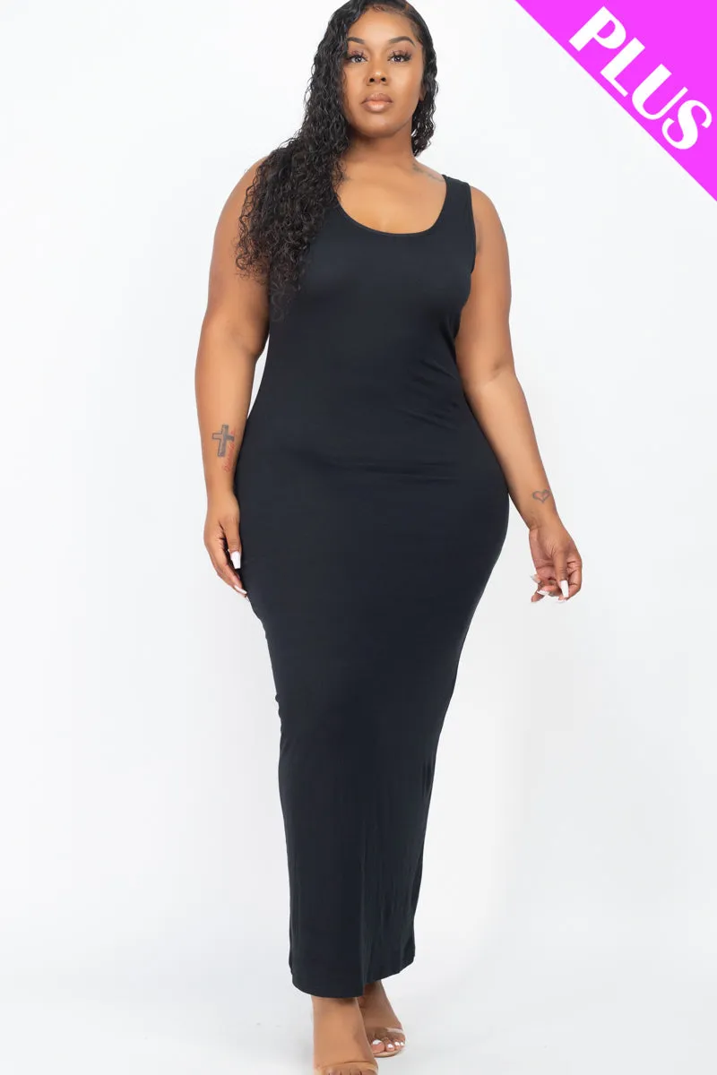 Plus Size Solid Basic Maxi Dress (CAPELLA)