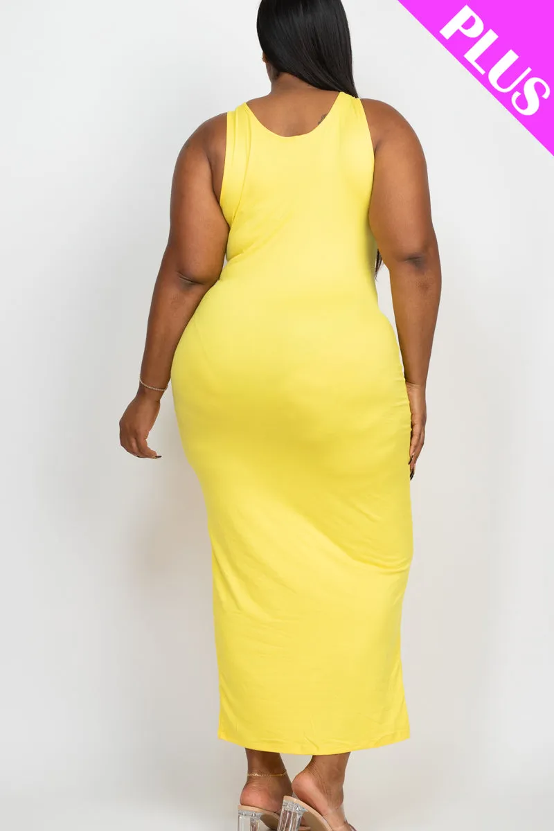 Plus Size Solid Basic Maxi Dress (CAPELLA)