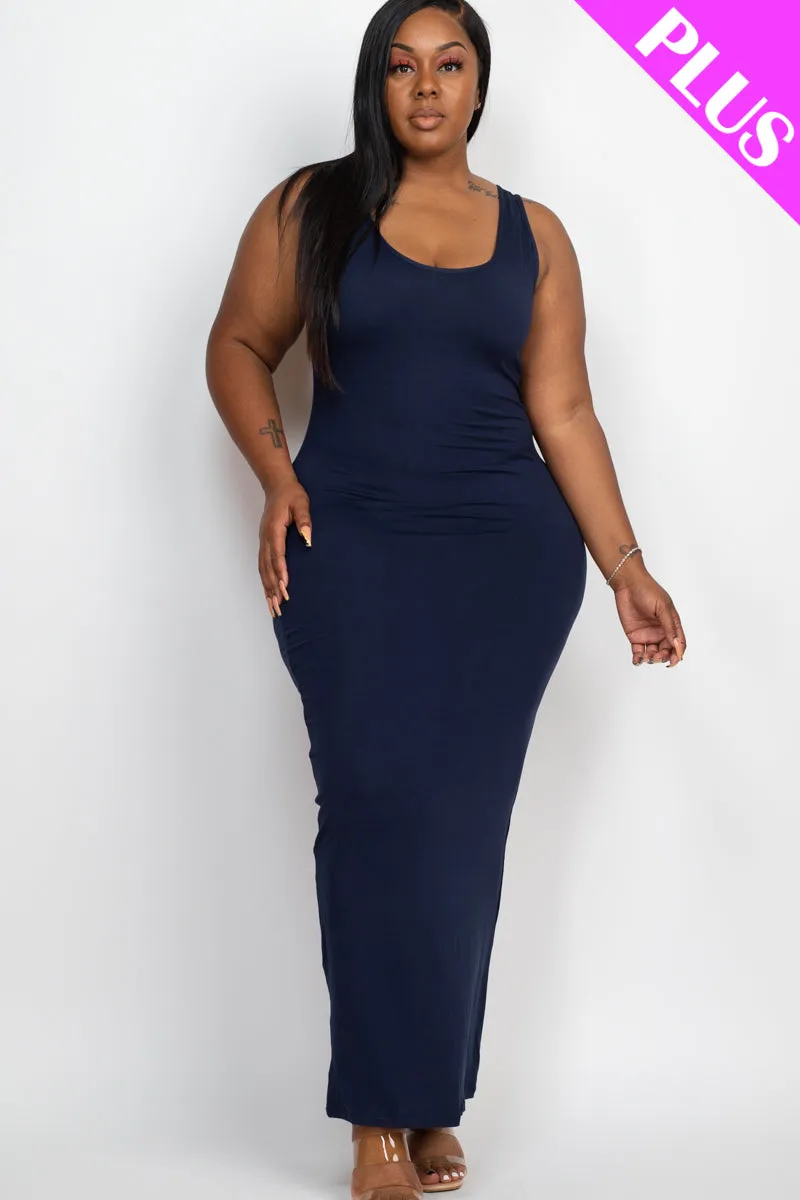 Plus Size Solid Basic Maxi Dress (CAPELLA)