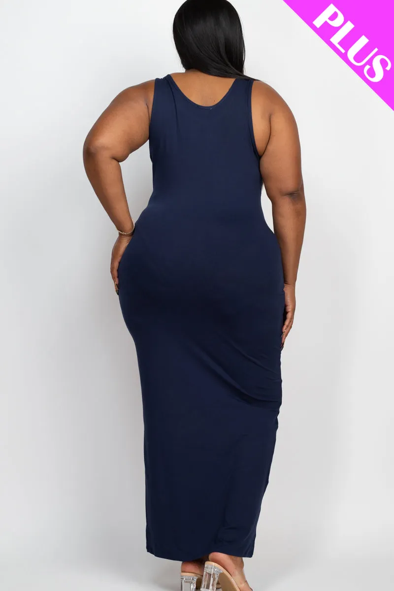 Plus Size Solid Basic Maxi Dress (CAPELLA)