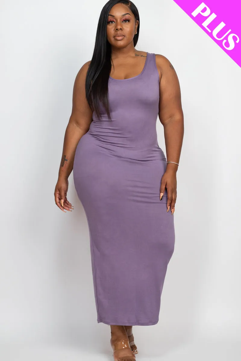 Plus Size Solid Basic Maxi Dress (CAPELLA)