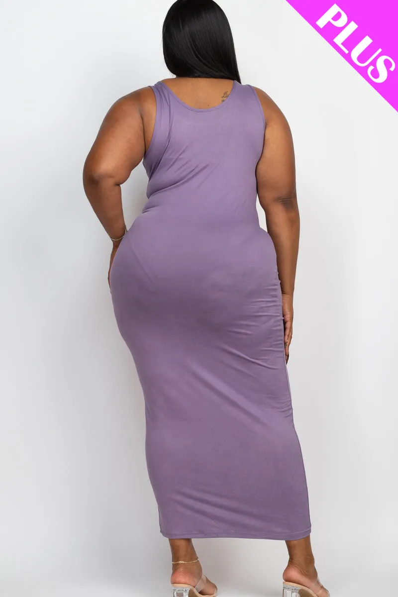 Plus Size Solid Basic Maxi Dress (CAPELLA)