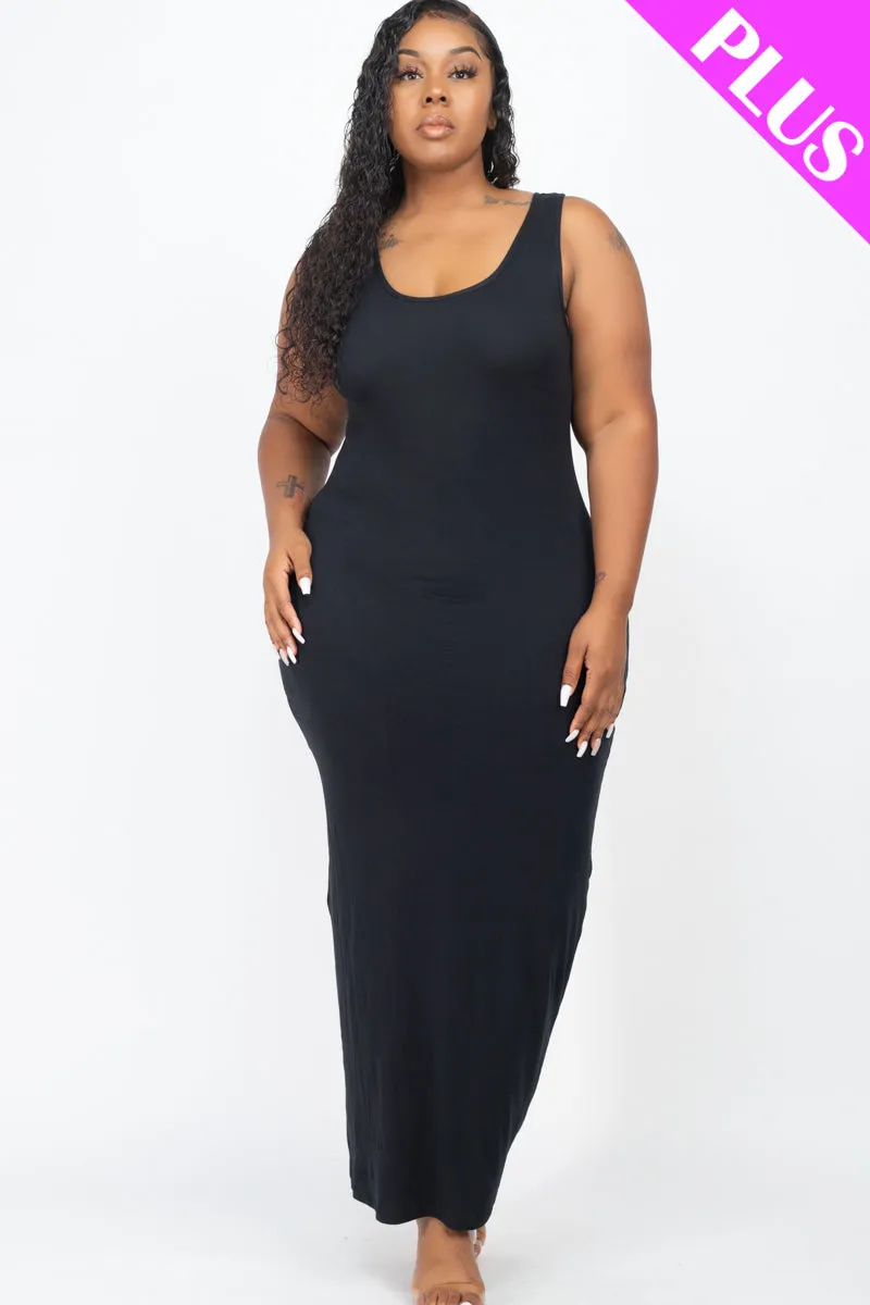 Plus Size Solid Basic Maxi Dress (CAPELLA)