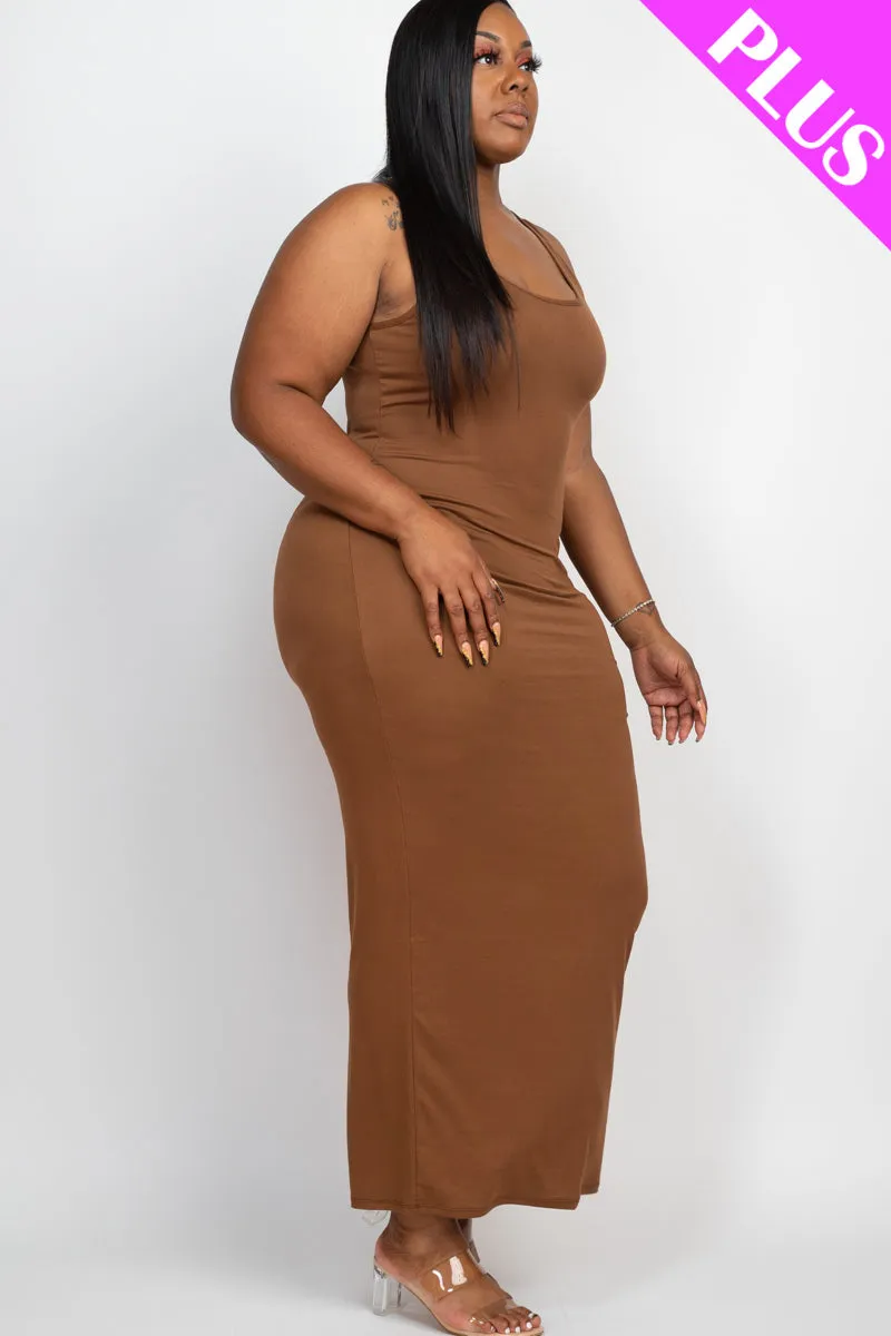 Plus Size Solid Basic Maxi Dress (CAPELLA)