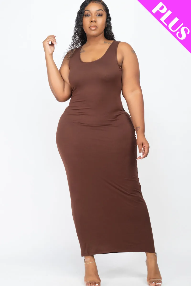 Plus Size Solid Basic Maxi Dress (CAPELLA)