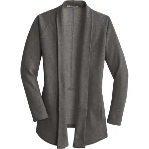 Port Authority Women's Charcoal Heather/Medium Heather Grey Interlock Cardigan