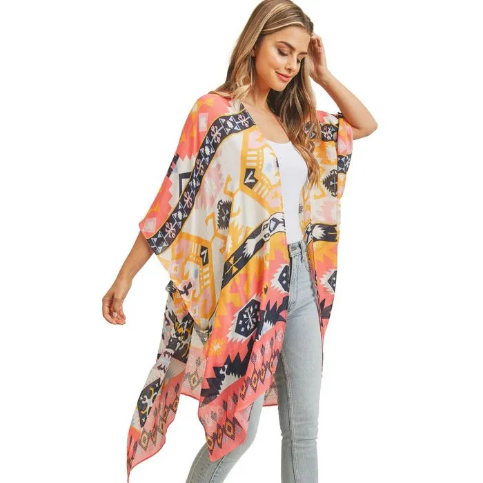 Print Aztec Tribal Kimono