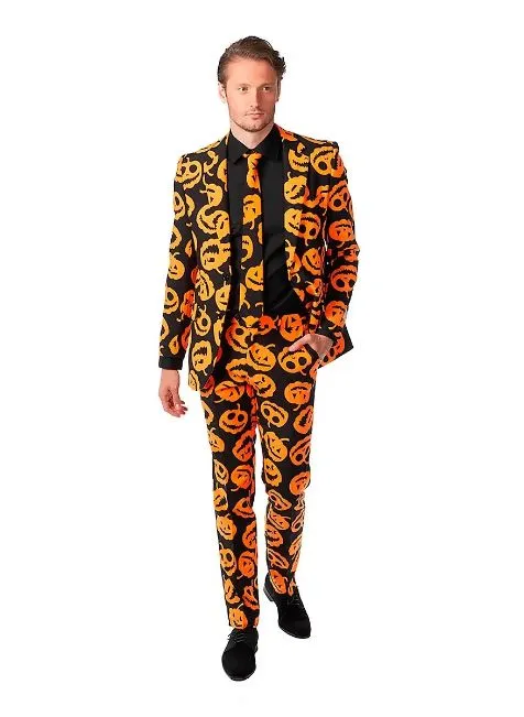 Pumpkin Printed Halloween Costume Suit