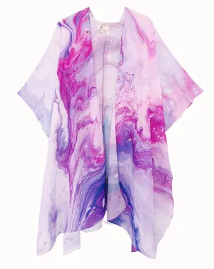 Purple-Pink Marble Kimono