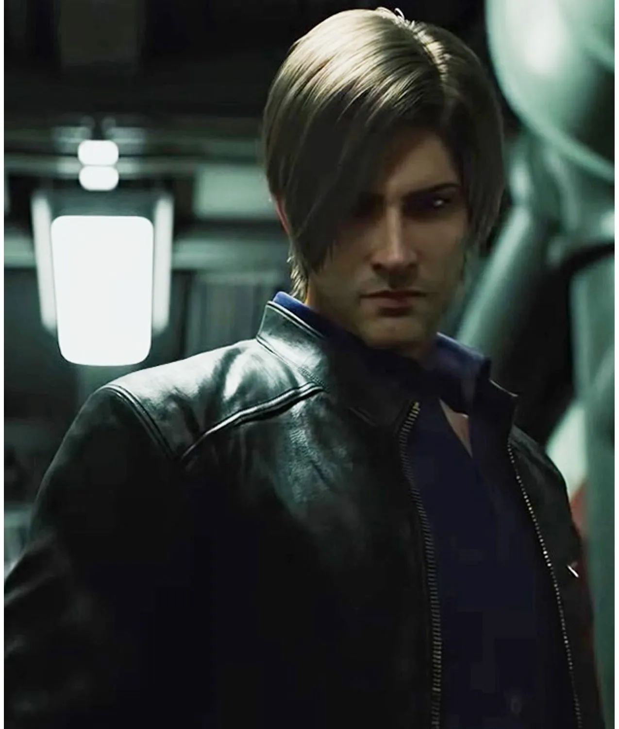 Resident Evil Infinite Darkness Leon Kennedy Black Leather Jacket