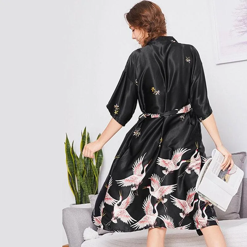 Robe Kimono Longue Noire