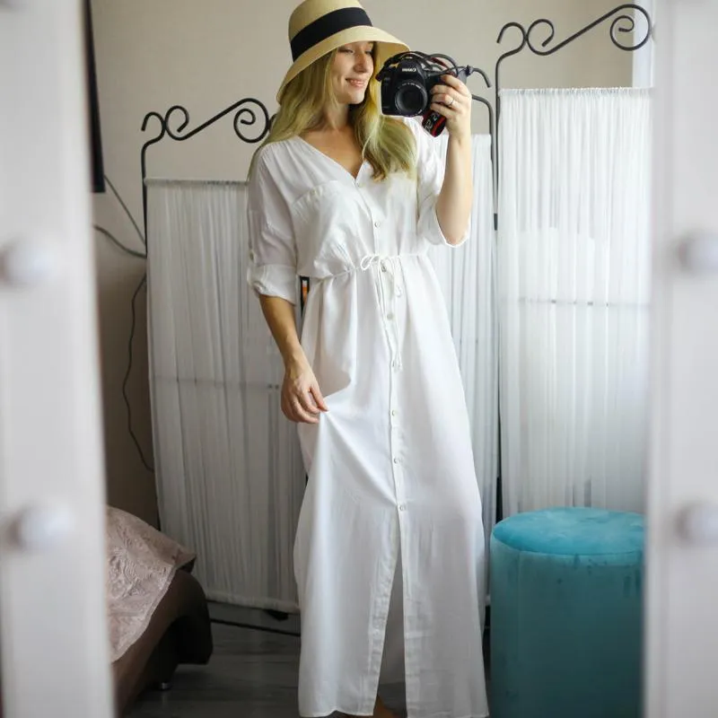 Robe Kimono Pareo Blanche