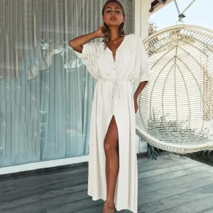 Robe Kimono Pareo Blanche