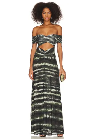 Ronny Kobo Beatriz Dress in Tie Dye Green