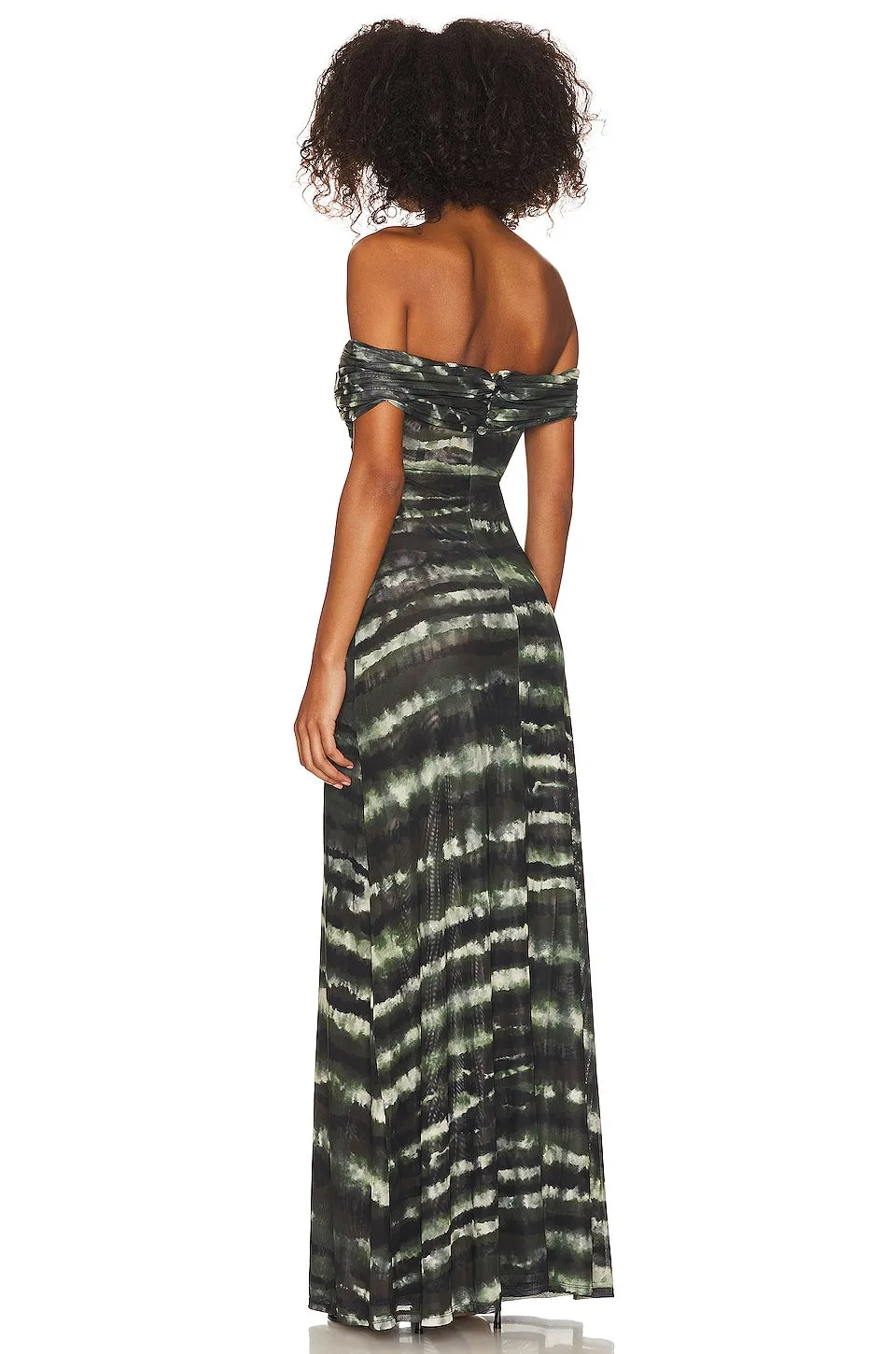 Ronny Kobo Beatriz Dress in Tie Dye Green