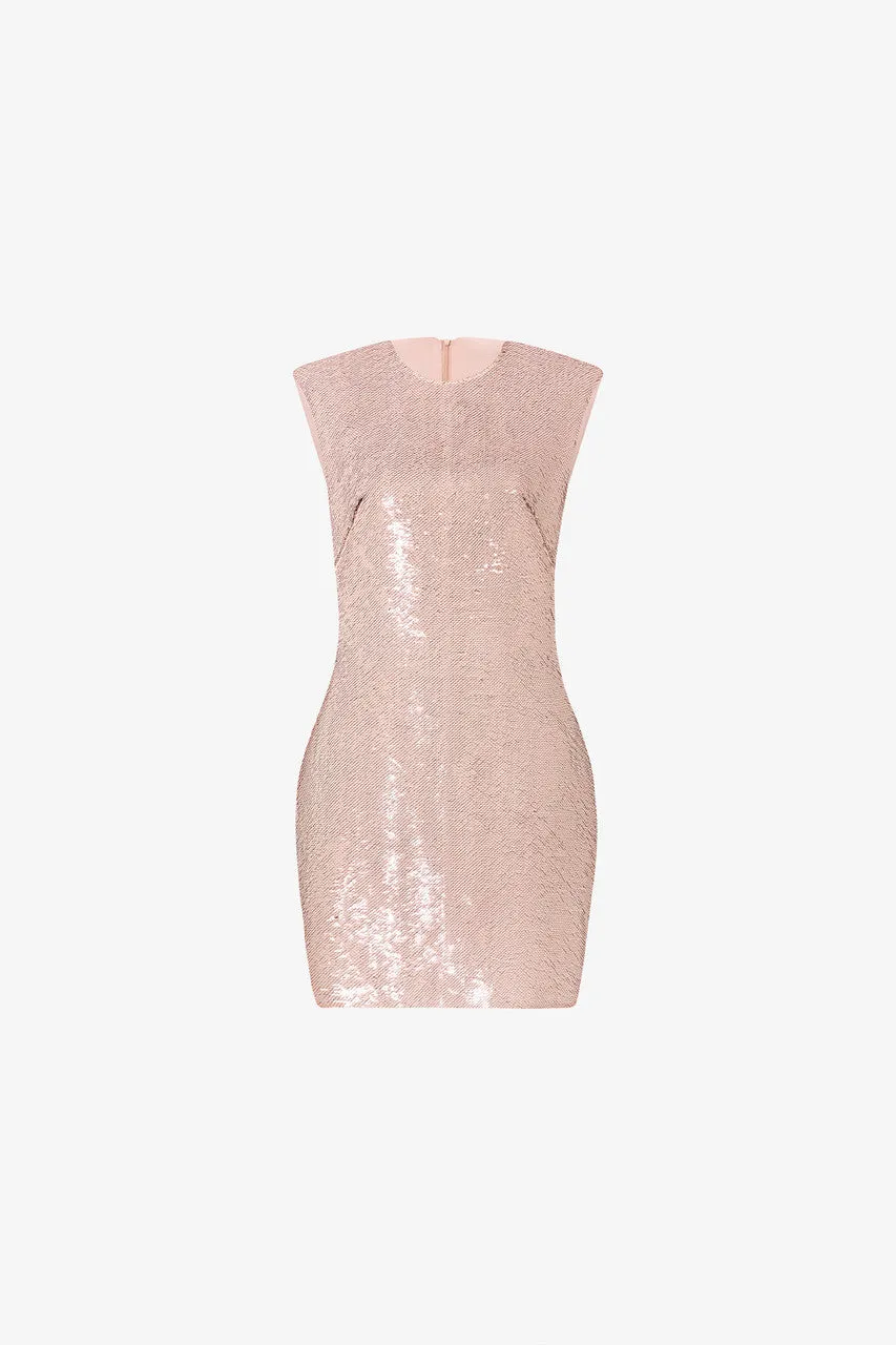 Rose Gold Sequin Sleeveless Mini Dress