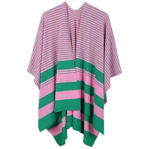 Ruana Kimono Striped Pink and Green