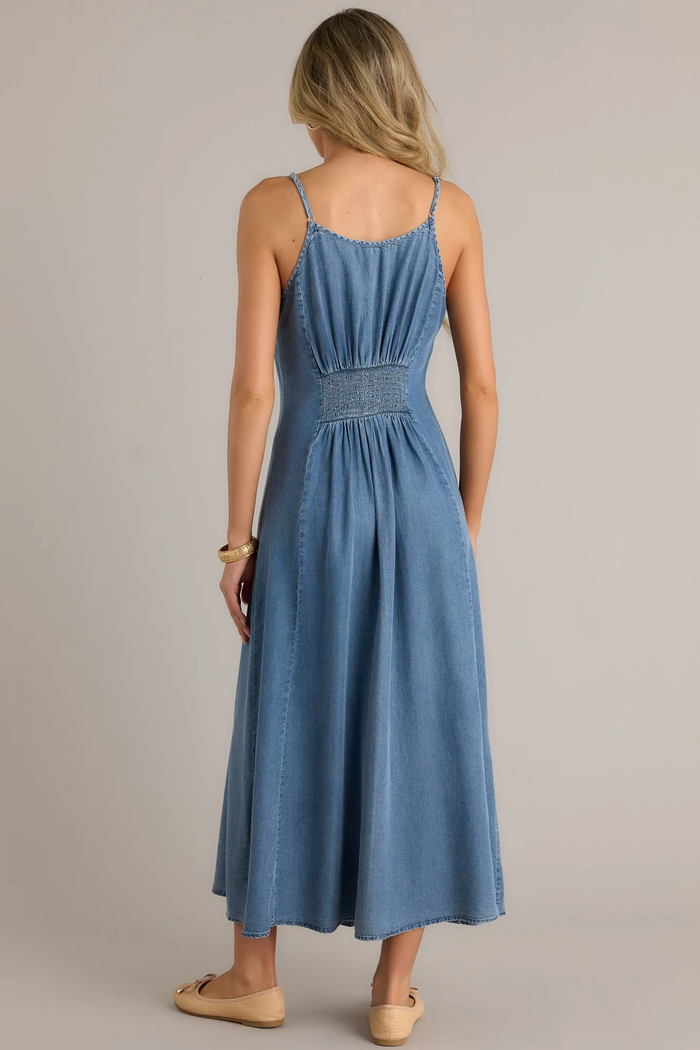 Secret Crush Light Chambray Maxi Dress