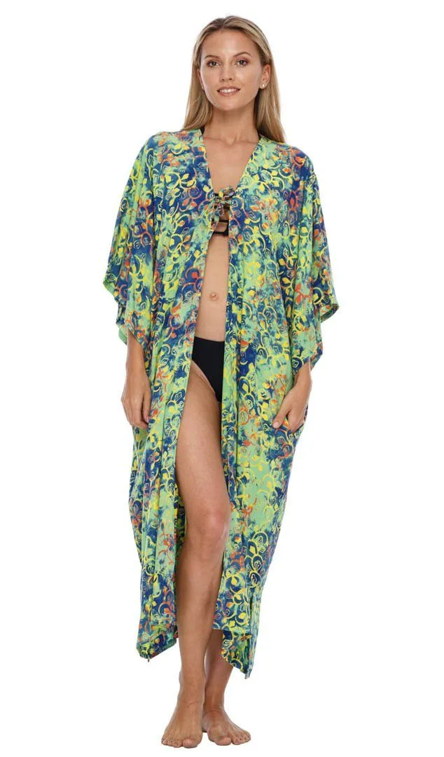 SHU-SHI Women's Open Front Kimono Cardigan Robe - Beach Cover-Up, Loose Fit, One Size