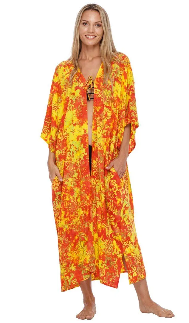 SHU-SHI Women's Open Front Kimono Cardigan Robe - Beach Cover-Up, Loose Fit, One Size