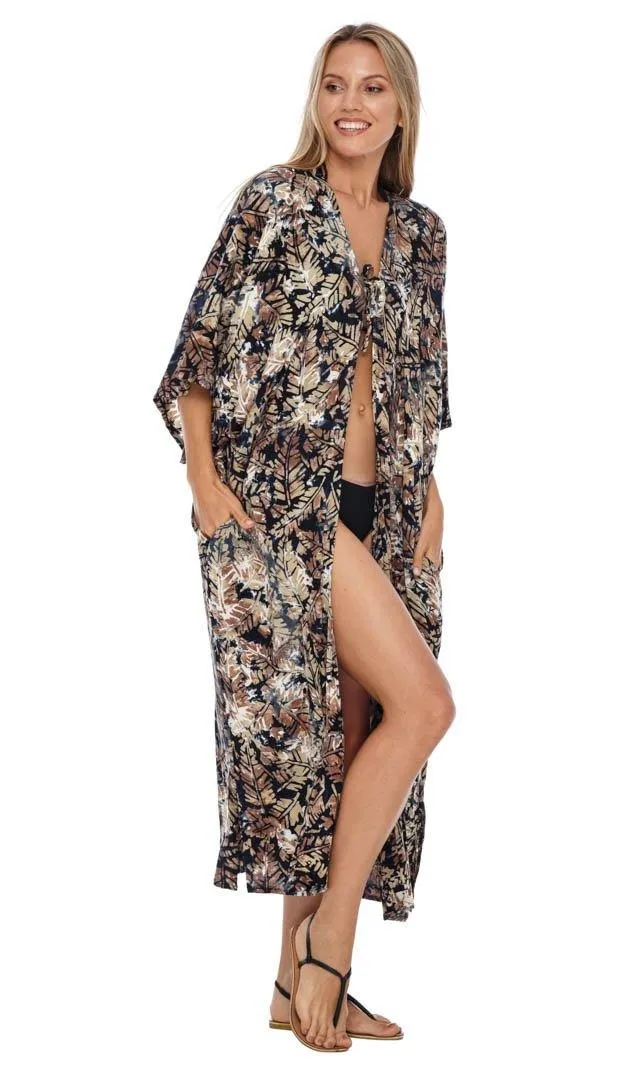 SHU-SHI Women's Open Front Kimono Cardigan Robe - Beach Cover-Up, Loose Fit, One Size