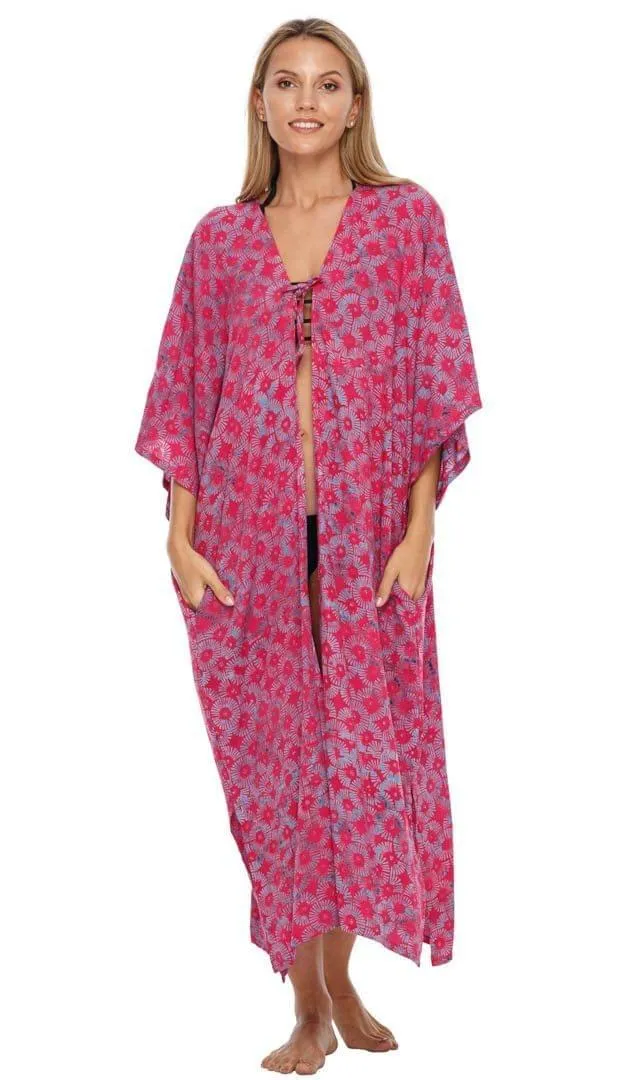 SHU-SHI Women's Open Front Kimono Cardigan Robe - Beach Cover-Up, Loose Fit, One Size