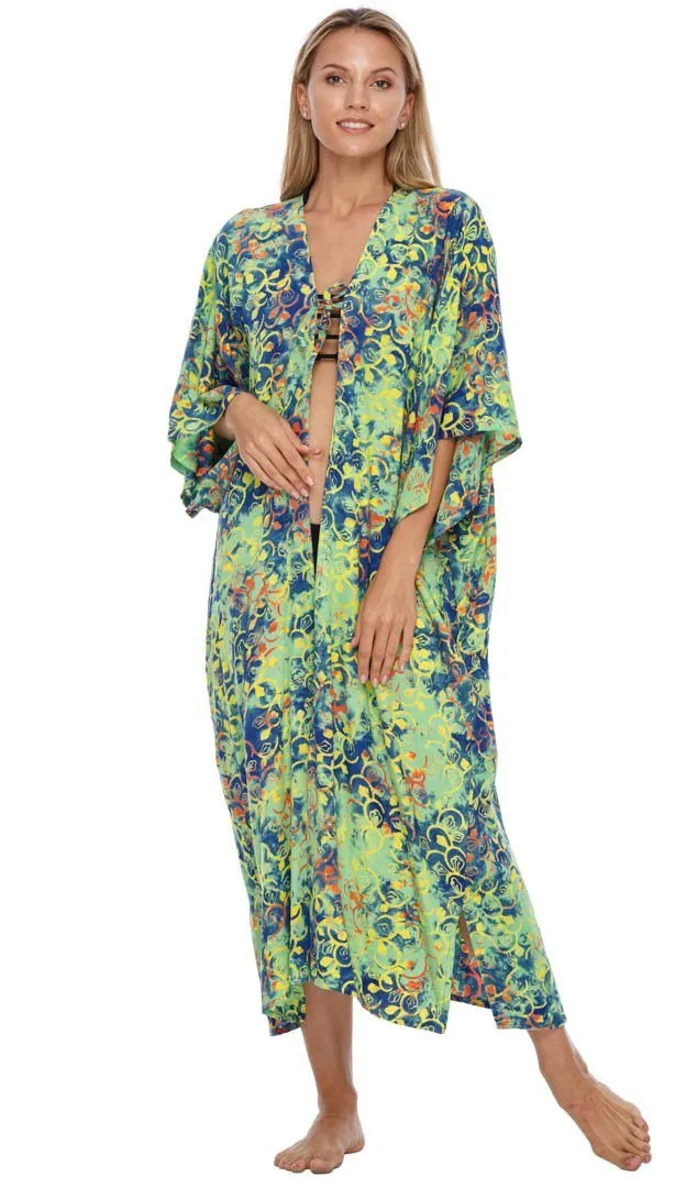 SHU-SHI Women's Open Front Kimono Cardigan Robe - Beach Cover-Up, Loose Fit, One Size