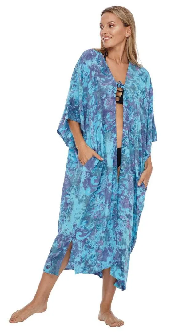 SHU-SHI Women's Open Front Kimono Cardigan Robe - Beach Cover-Up, Loose Fit, One Size