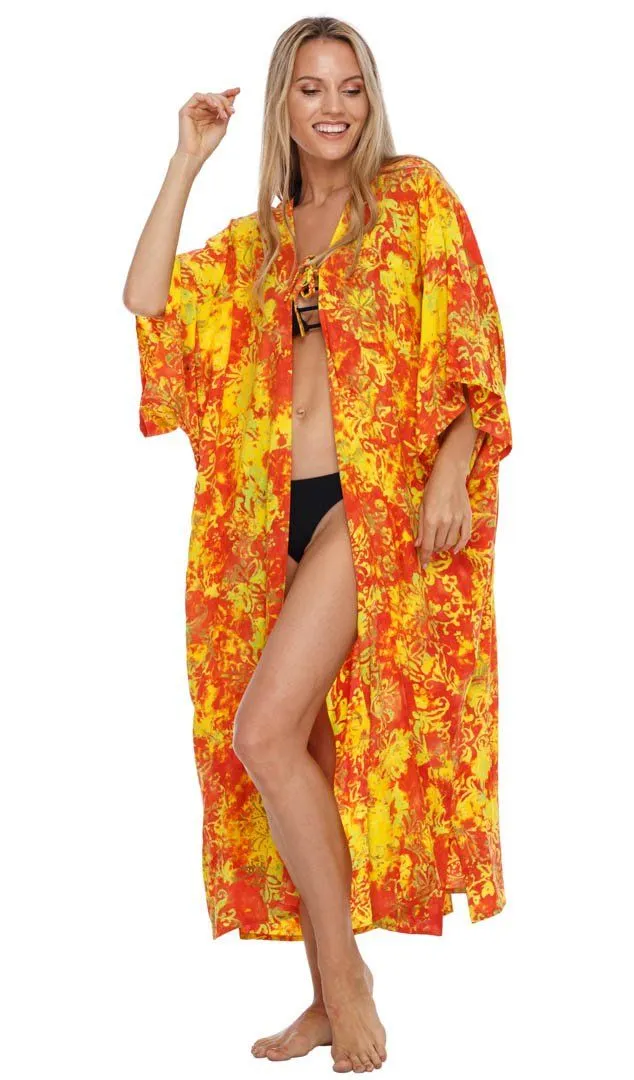 SHU-SHI Women's Open Front Kimono Cardigan Robe - Beach Cover-Up, Loose Fit, One Size