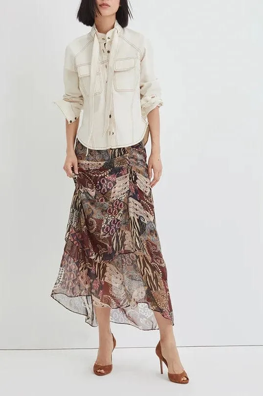 Sira Patchwork-Print Skirt